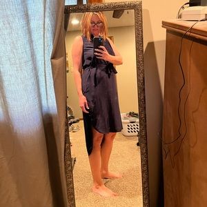 White House Black Market navy shirt dress